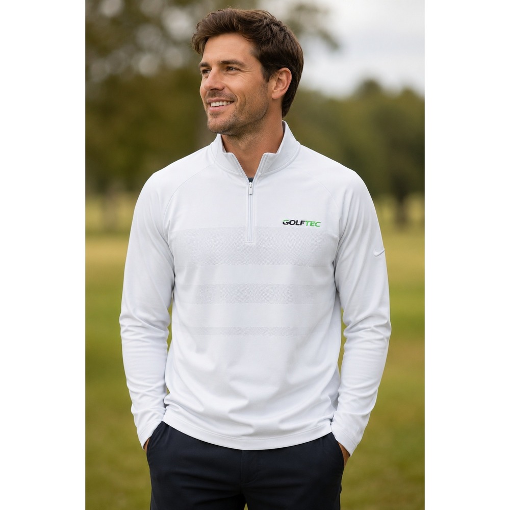 Nike Dri-FIT Mens Golf GOLFTEC 1/4 Zip Pullover White Large Standard Fit Fall